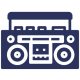 Stereo icon showing we cover hi-fi, surround sound and entertainment systems