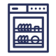 Washing machine icon with text 'free replacements'