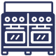 Range cooker icon showing we cover Gas appliances
